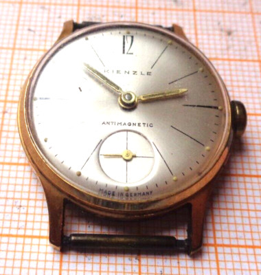 Ältere Handaufzug Armbanduhr Kienzle 051 N/53 defekt Unruhe OK M