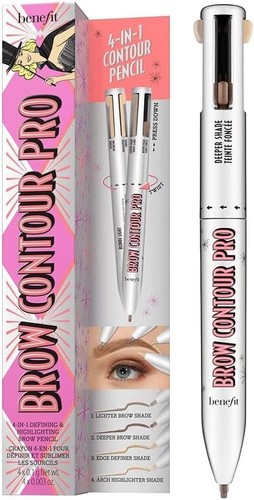 Benefit Brow Contour Pro 4-in-1 Defining & Highlighting Pencil Brown Black Light