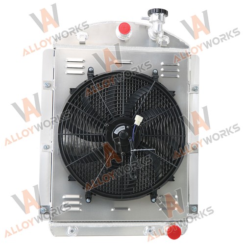 4 Row Aluminum Radiator Shroud Fan For 1941-1946 Chevy Pickup Small Block 3.8L - Foto 2 di 10