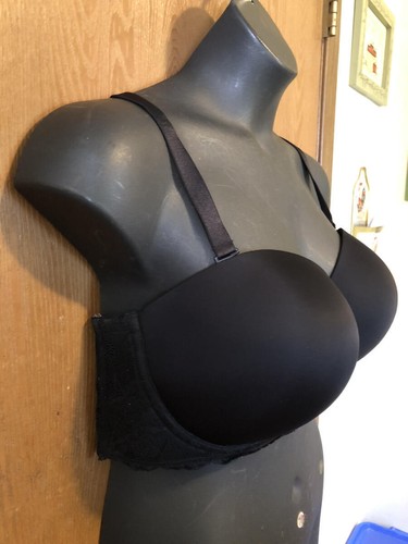 Reggiseno nero con cinturino Torrid Curve convertibile/rimovibile con pizzo 48C - Foto 3 di 8