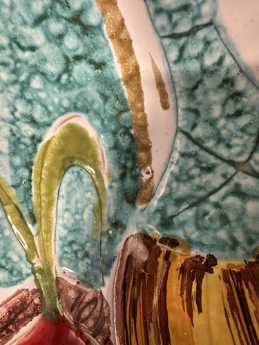 MCM 50's Modernist Londi Bitossi? Italian Studio Pottery Still Life Bowl 9.5" - Picture 7 of 12