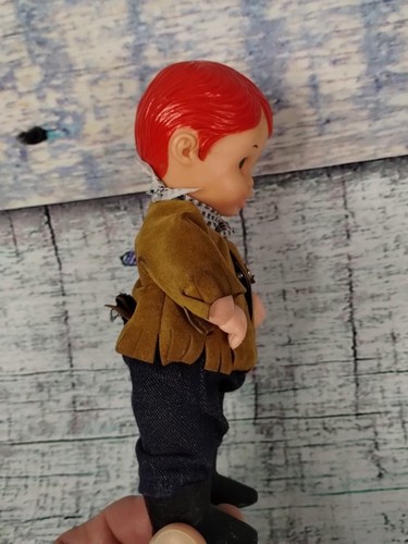 Vintage 1972 Sip Along Sam - GMFGI Vinyl Plastic Red Hair Boy Doll - 6 1/4" Tall - Picture 4 of 14