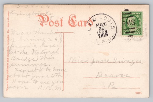 Kentucky's Natural Bridge People On & Under c1909 Vintage Divided Back Postcard - Picture 2 of 4