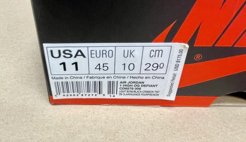 Nike Air Jordan I Retro High OG Defiant SB 'NYC TO PARIS' CD6578-006 - Size 11 - Picture 14 of 14