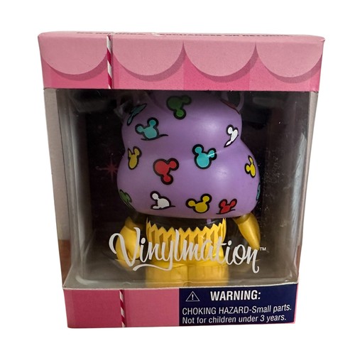 Disney Bakery Vinylmation Purple Mickey Mouse Cupcake Confetti World Land