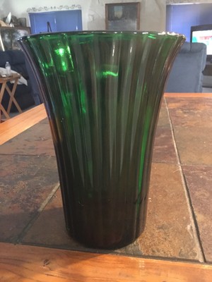 Napco Emerald Green Ribbed Vase 1161 Cleveland Ohio U S A Ebay
