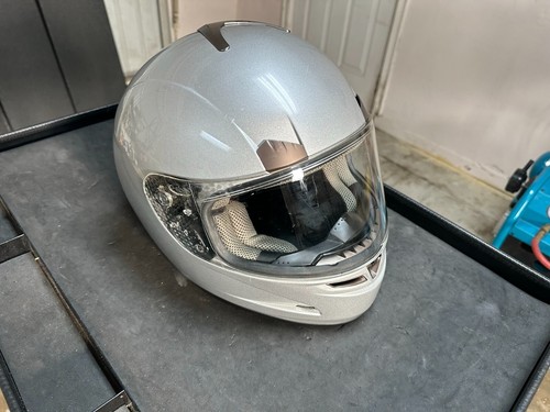 KBC Tarmac Full Face Motorcycle Helmet Silver Size Large Snell DOT Rated - Picture 2 of 10