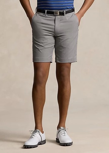 Ralph Lauren RLX Herren 9 Zoll maßgeschneiderte Passform Performance Golfshorts grau Größe 33
