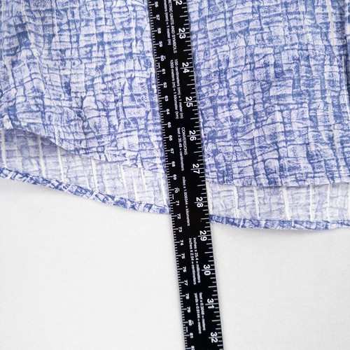 Jhane Barnes Shirt Mens Large Blue White Abstract Button Up Trim Fit Cotton - Picture 6 of 8