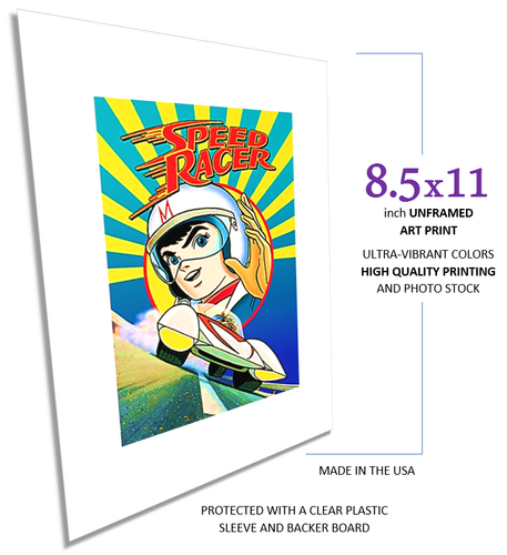 Speed Racer MANGA Geschenk ungerahmt Wandbild Dekor Druck Rennwagen schneller Fahrer - Bild 3 von 10