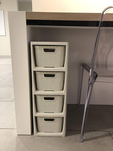 Storage Unit with Basket Drawers Tower Cabinet 4 Sizes S - XL 2 Colours Portable - Picture 25 of 42