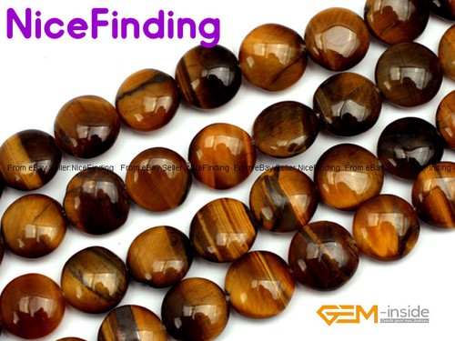 12mm Natural Gemstone Coin Assorted Stone Beads For Jewelry Making Strand 15" - Picture 26 of 51