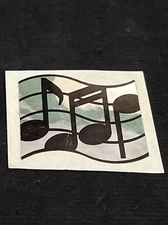 Vintage 80’s HAMBLY Foil Mylar MUSIC NOTES Sticker