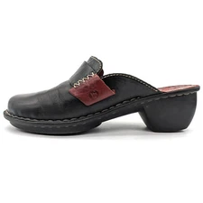 Josef Seibel Black leather Slide Clog Comfort Mules Women’s US 7 - 7.5 EU 38