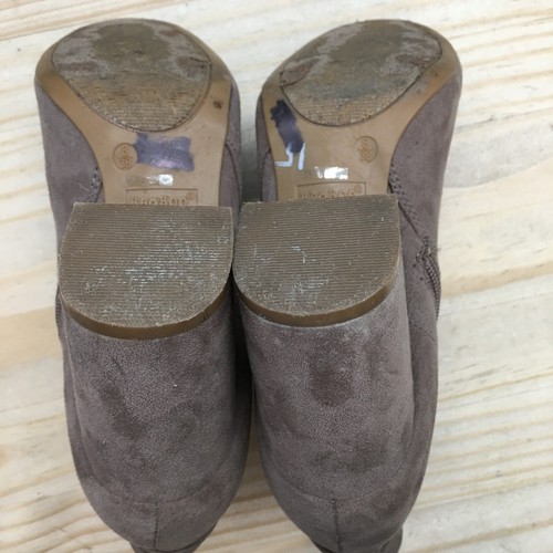 Bamboo Boots Womens 8 Thirst Ankle Booties Beige Faux Leather Block Heels Zip - Picture 10 of 18