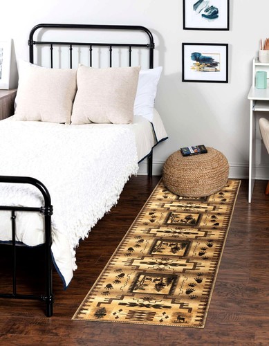 Machine Washable - Deer Animal Print Cabin Rustic Theme Area Rug Brown, Red - Picture 22 of 37