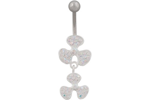 925 ECHT SILBER + Titan *** Bananabell Bauchnabelpiercing Propeller Blume - Picture 4 of 5