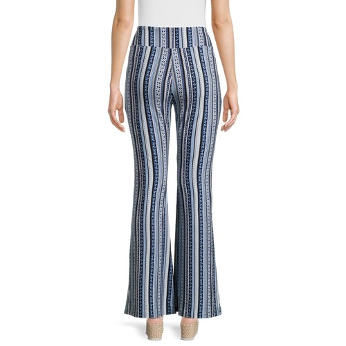 No Boundaries Juniors Print Flare 32" Inseam Pants, Multicolor Size S(3-5) - Picture 4 of 7