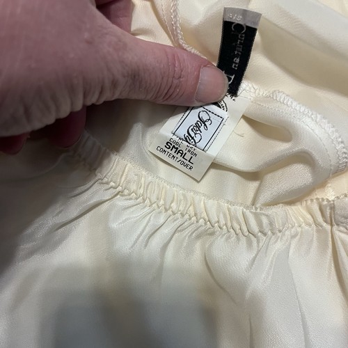 Vintage Christian Dior Damen elfenbeinfarben Spitzenbesatz halber Slip Größe Small Saks Fifth - Bild 7 von 7