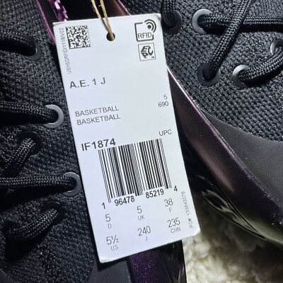 Adidas Anthony Edwards 1 Boys Size 5.5 AE1 THE FUTURE Black