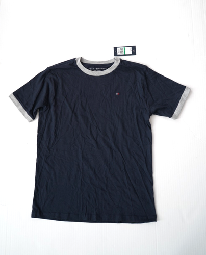 Tommy Hilfiger Navy Blue Ringer Logo T-shirt Size Youth Large - Picture 3 of 3