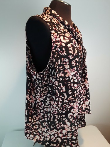 AVA & VIV Floral Bow Blouse Top Shirt Sleeveless Multicolor 3X NWOT - Picture 4 of 11