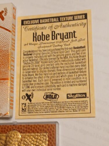 โซ๏ธ๐๐๐ KOBE BRYANT 1996-97 EX 2000 23KT GOLD FOIL MINT #'d BASKETBALL TEXTURE - Picture 3 of 8