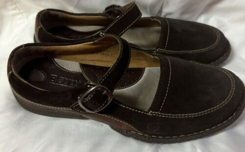 Zapatos cómodos planos sin cordones BORN para mujer talla 9,5 M cuero gamuza marrón Mary Janes - Imagen 4 de 8