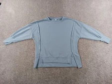 Anrabess Womens Sweater Small Blue Viscose Polyester Knit