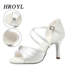 Women Latin Dancing Shoe Girls Modern Tango Rhinestone Salsa Practice Heels