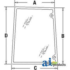 Glass Right Hand 82029320: fits Ford New Holland 5640 6640 7740 7840