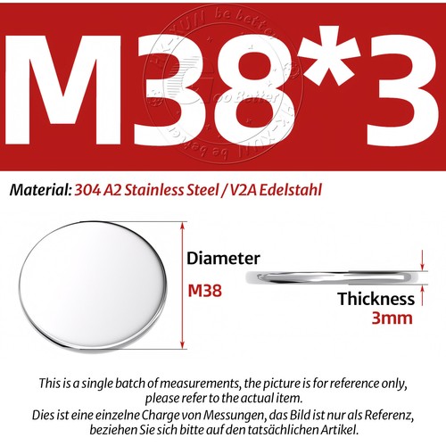 Ø 6-80 mm Ronde Edelstahl Scheibe Platte Rund Blech V2A Geschliffen Dicke 1-5 mm - Picture 156 of 223