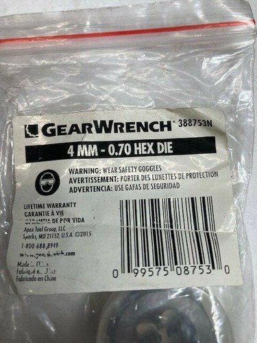 GEARWRENCH ASSORTED HEX DIES -- SOLD INDIVIDUALLY -- OVERSTOCK/ NEW IN BAG (FR) - Picture 33 of 83
