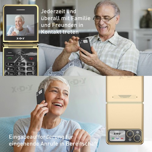 2025 móvil plegable 2,4" Smartphone sin contrato Dual SIM móvil senior cómodo- - Imagen 9 de 21