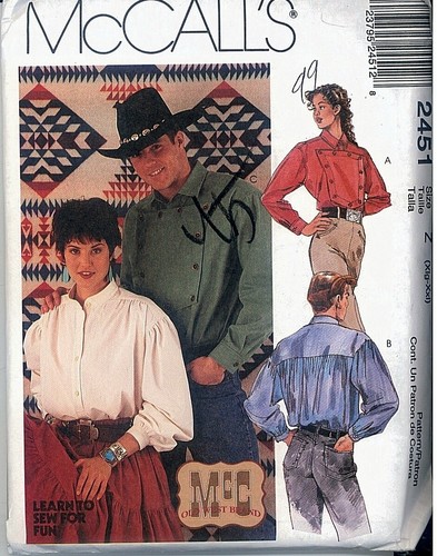 OOP McCalls 2451 7123 Western Hemd Unisex Herren Damen Schnittmuster ABHOLUNG - Bild 2 von 5