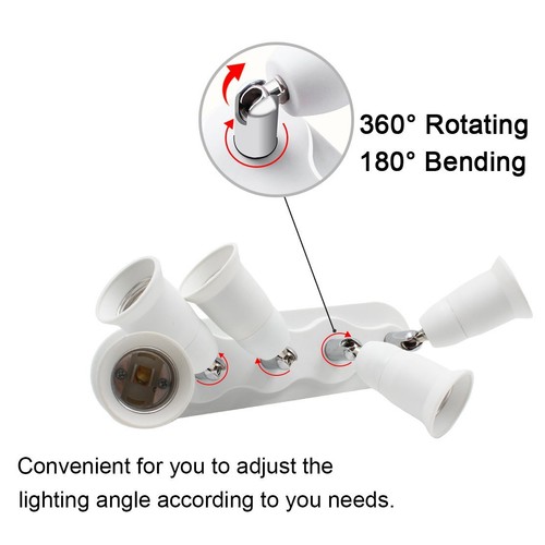 Portalámparas Light Socket Splitter Adaptador E27 a E27 Soporte de lámpara ajustable - Imagen 8 de 16