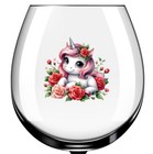 x12 Unicorn Floral Rose glass vinyl decal stickers Colour kl627