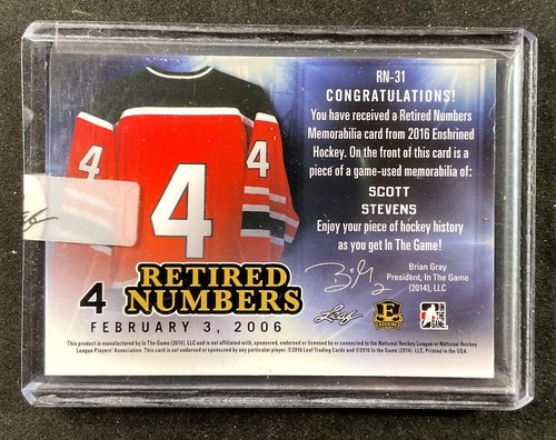 2016 Leaf ITG Enshrined Retired Numbers Gold Spectrum 5/5 Scott Stevens Devils - Picture 2 of 2