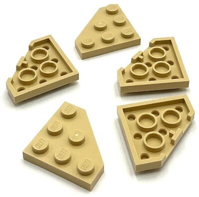 Lego 5 New Tan Wedge Plates 3 x 3 Cut Corners Parts
