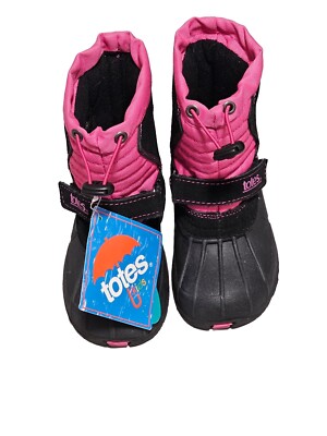 Totes  Girls' Winter Boots Size 8- Waterproof-Pink/Black