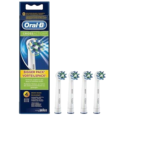 4 PEZZI TESTINE ORIGINALI CROSS ACTION ORAL B SPAZZOLINI BRAUN ELETTRICI cl - Picture 1 of 7