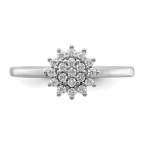 14K White Gold Lab Grown Diamond Cluster Engagement Ring for Women Size 7 - Picture 4 of 8