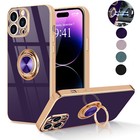 For iPhone 15 Pro Max 14 Pro 11 12 13 Slim Plating Ring Shockproof Case Cover