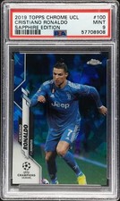 2019 Topps Chrome UCL Cristiano Ronaldo Sapphire Edition #100 PSA 9