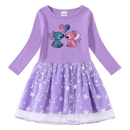 UK Kids Girls Angel Stitch Princess Party Fancy Dress Long Sleeve Tutu Dress - Picture 22 of 25