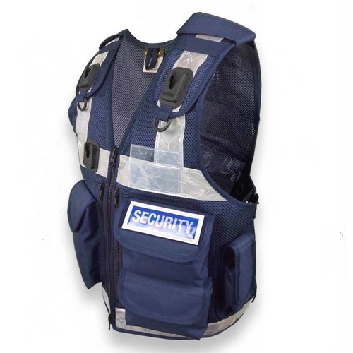 Safety Protec One Size Fits All Navy Security Response Vest Reflective Safety - Picture 2 of 6
