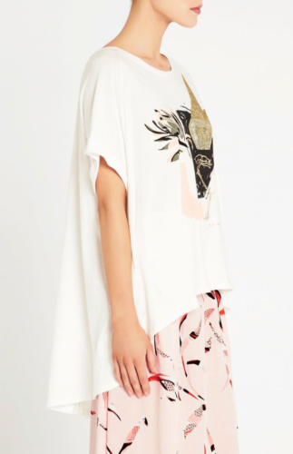 Sass & Bide THE EVOLUTION Relaxed fit White tee Embellished Top XS oversize 10 - Picture 6 of 8