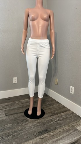 Spanx weiße Skinny Jeans Knochen Pull-On Stretch Hose Gr. Large #132