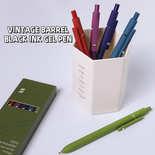 Gel Pens, 5 Pcs 0.5Mm Black Ink Pens Fine Point Smooth Writing Pens with Silicon - Picture 6 of 12