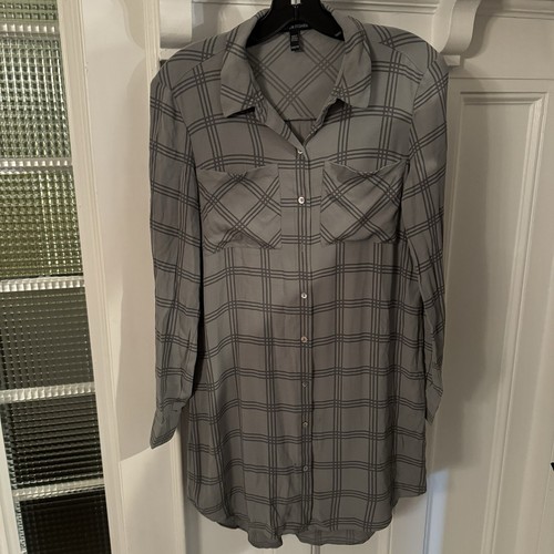 Eileen Fisher 100% SILK Button Up Shirt Dress With Collar Size XXS - Picture 2 of 10